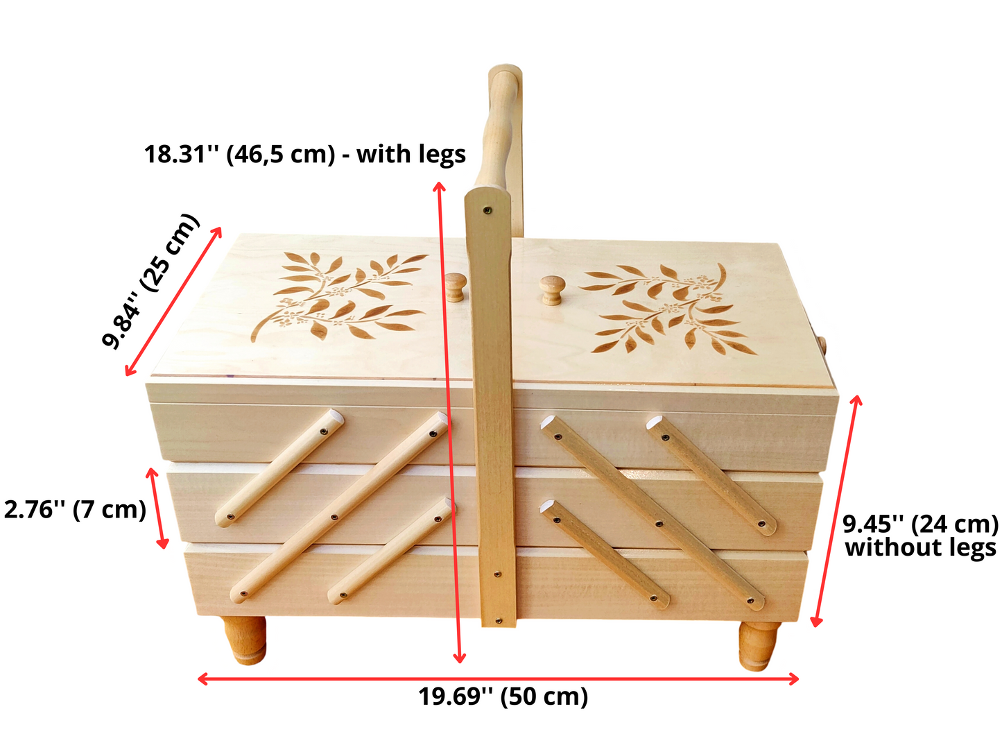 Biggest wooden box for sewing kit, enormous wood storage box for sewing equipment, huge jewelry box, natural sewing box, XXL accordion box