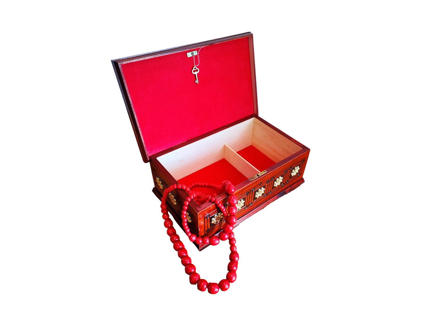 Handmade jewelry box, Decorative jewelry holder, Wooden organizer, Keepsake box, Box with lid and key lock