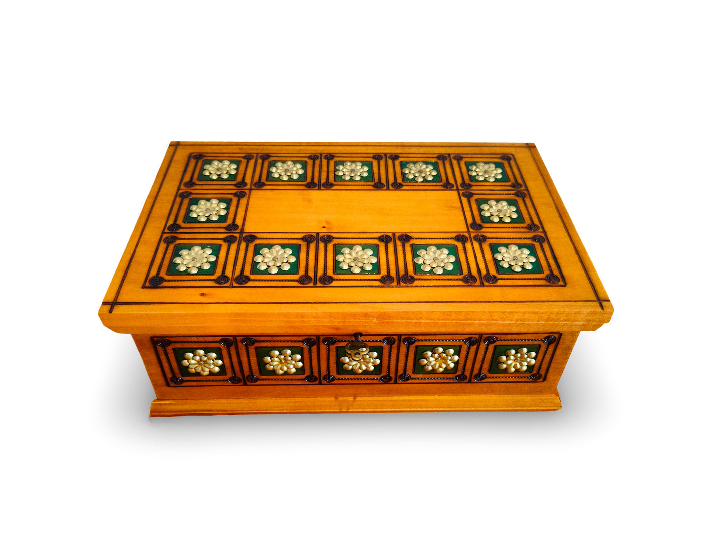 Handmade jewelry box, Wooden jewelry organizer, Decorative keepsake box, Box with lid and key lock