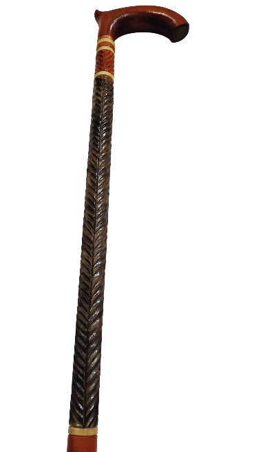 Wooden walking cane, Rustic walking stick made of wood, Pretty handcarved cane, Lightweight cane, Sturdy walking stick with rubber cap