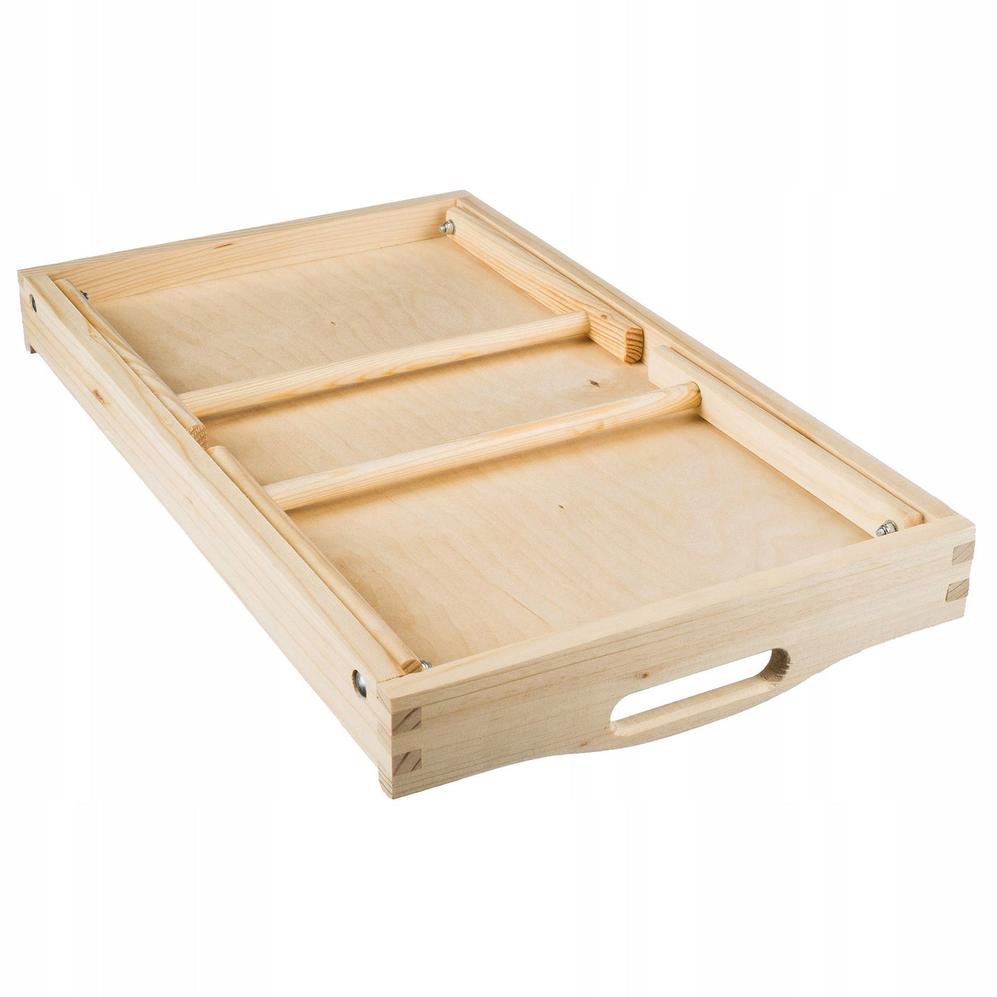 Unfinished bed tray, Raw wood coffee table, Unpainted breakfast table tray, Laptop stand, Folding legs tray with handles, Big serving tray