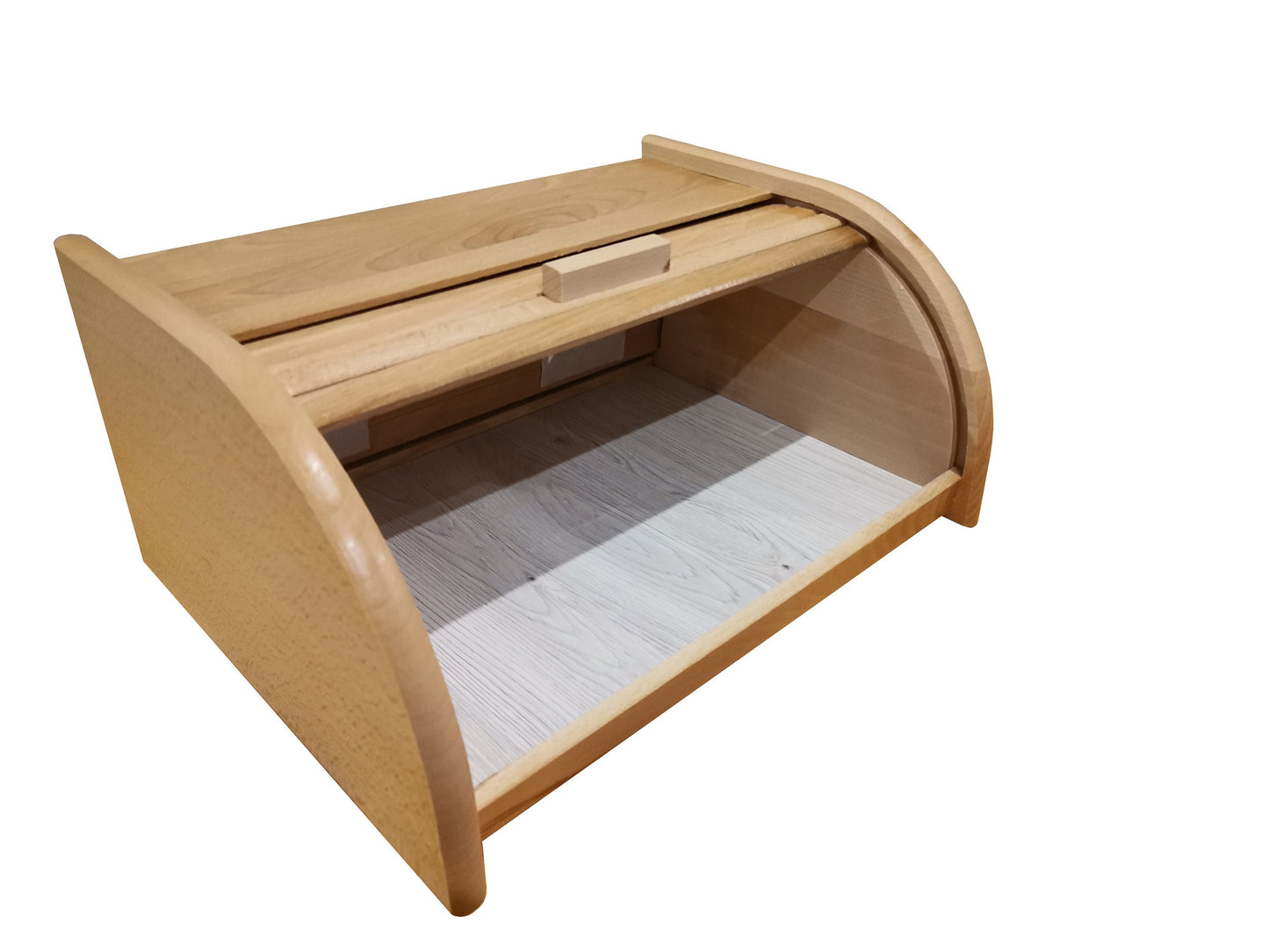 Wooden bread box - natural wood varnished