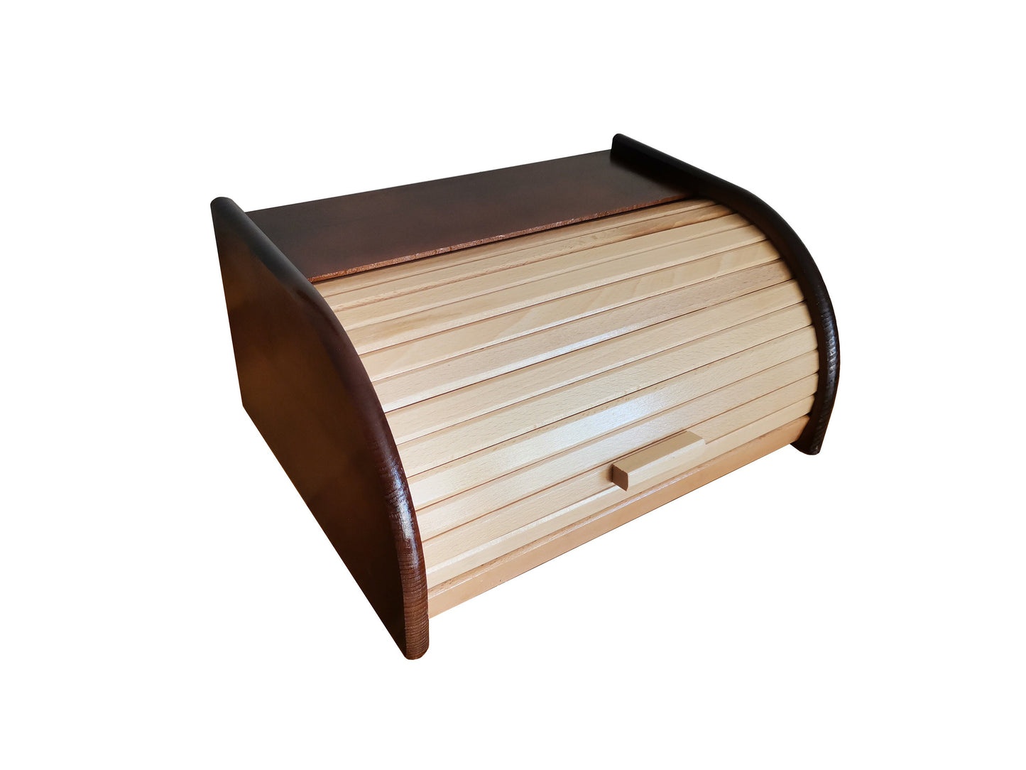 Simply bread box made from natural wood, modern brown bread bin, big food container, farmhouse furniture, kitchen storage, bakery storage