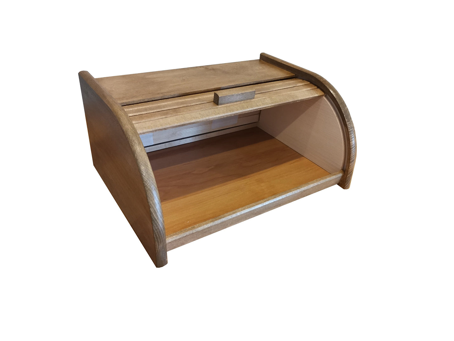 Light brown bread box, big bread bin made from natural wood, decorative wooden bread box, rustic furniture, kitchen storage, new home gift