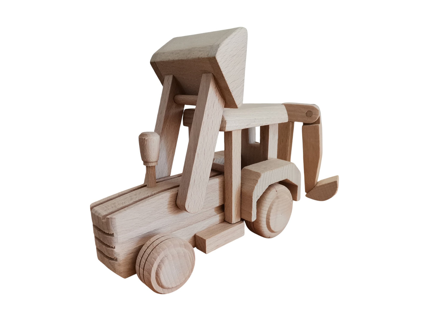 Handmade Wooden Excavator Toy: Eco-Friendly Children's Gift