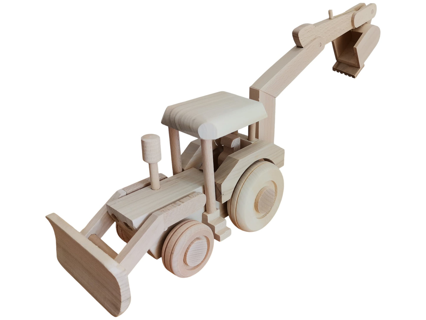Large Wooden Excavator Toy: Unvarnished Ecological Gift