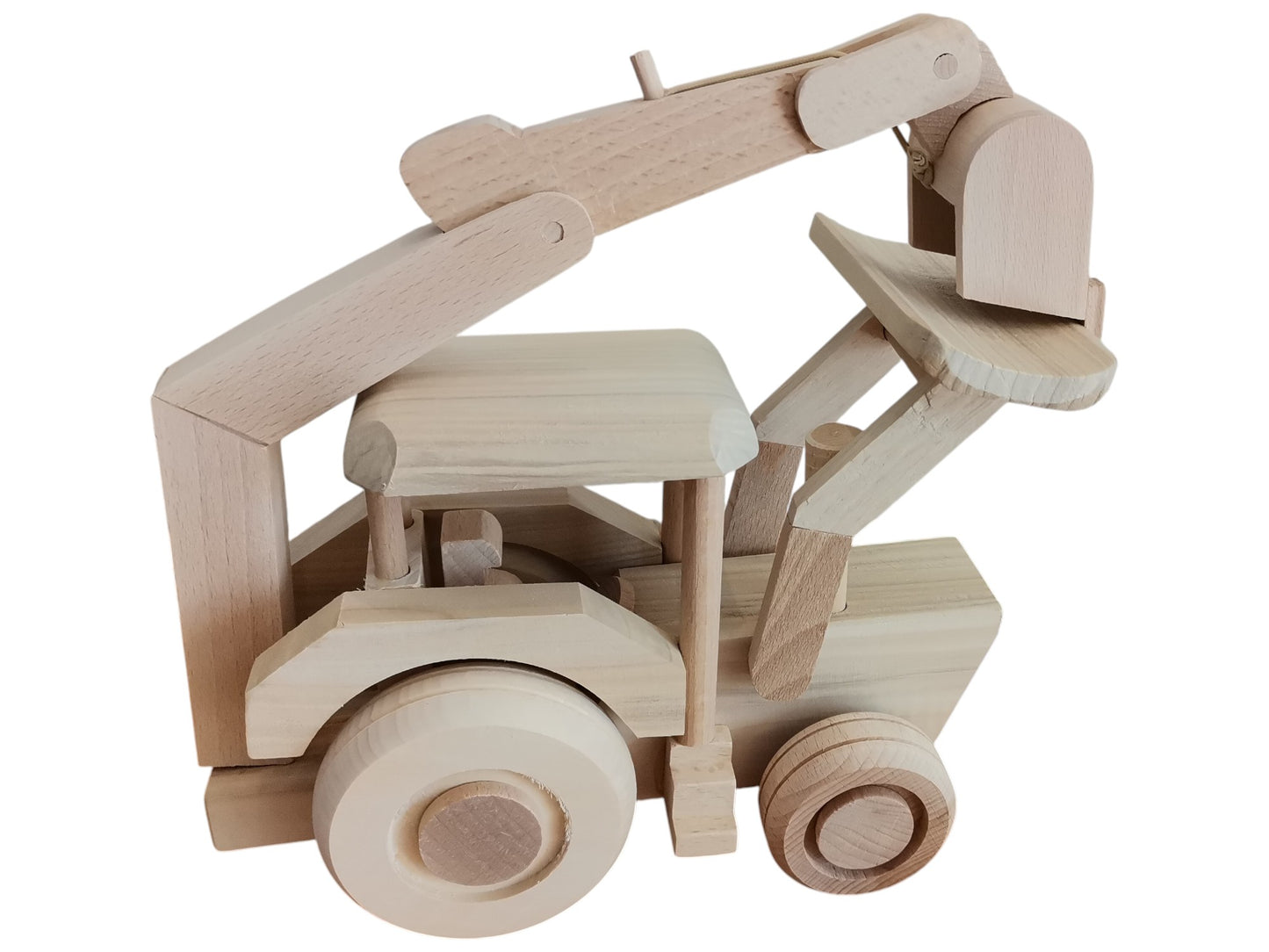 Large Wooden Excavator Toy: Unvarnished Ecological Gift