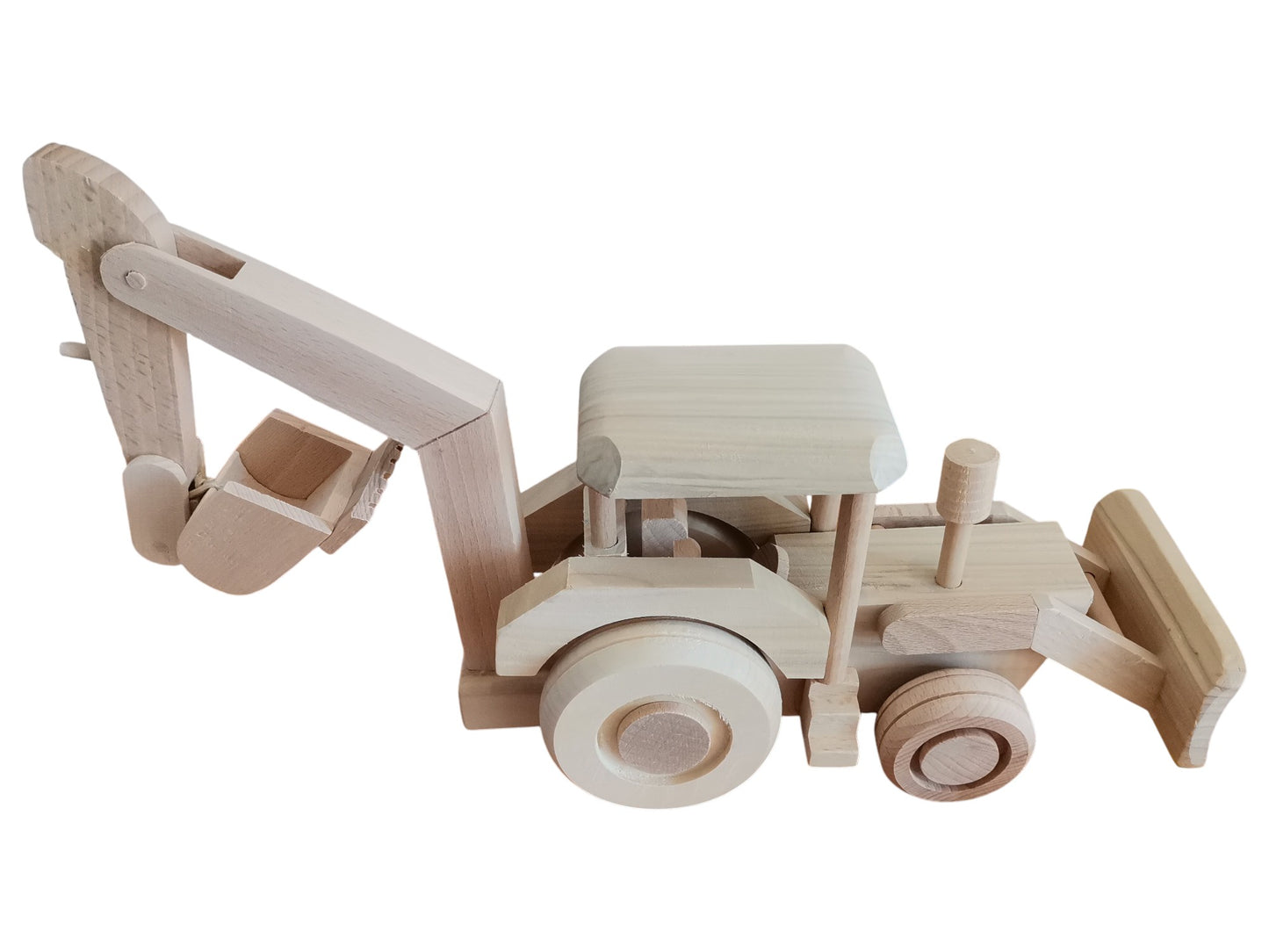 Large Wooden Excavator Toy: Unvarnished Ecological Gift