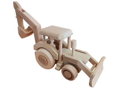 Large Wooden Excavator Toy: Unvarnished Ecological Gift
