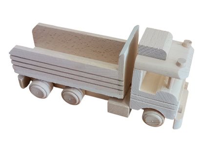Handmade Wooden Truck Toy: Unpainted Ecological Vehicle