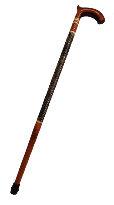 Wooden walking cane, Rustic walking stick made of wood, Pretty handcarved cane, Lightweight cane, Sturdy walking stick with rubber cap