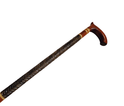 Wooden walking cane, Rustic walking stick made of wood, Pretty handcarved cane, Lightweight cane, Sturdy walking stick with rubber cap