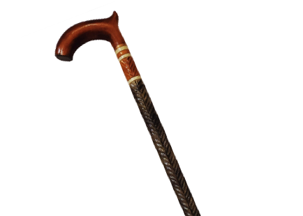 Wooden walking cane, Rustic walking stick made of wood, Pretty handcarved cane, Lightweight cane, Sturdy walking stick with rubber cap