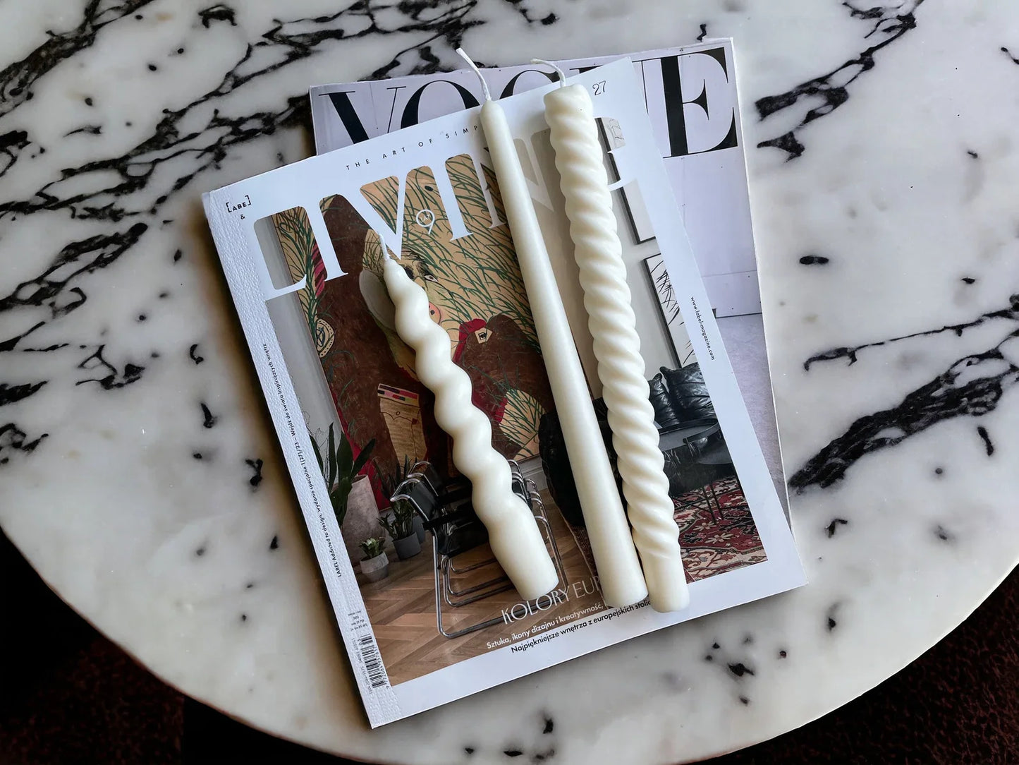 Set of 5 Colourful Taper Candles