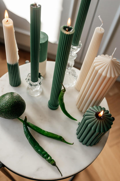 Sage Form Decorative Candle Set