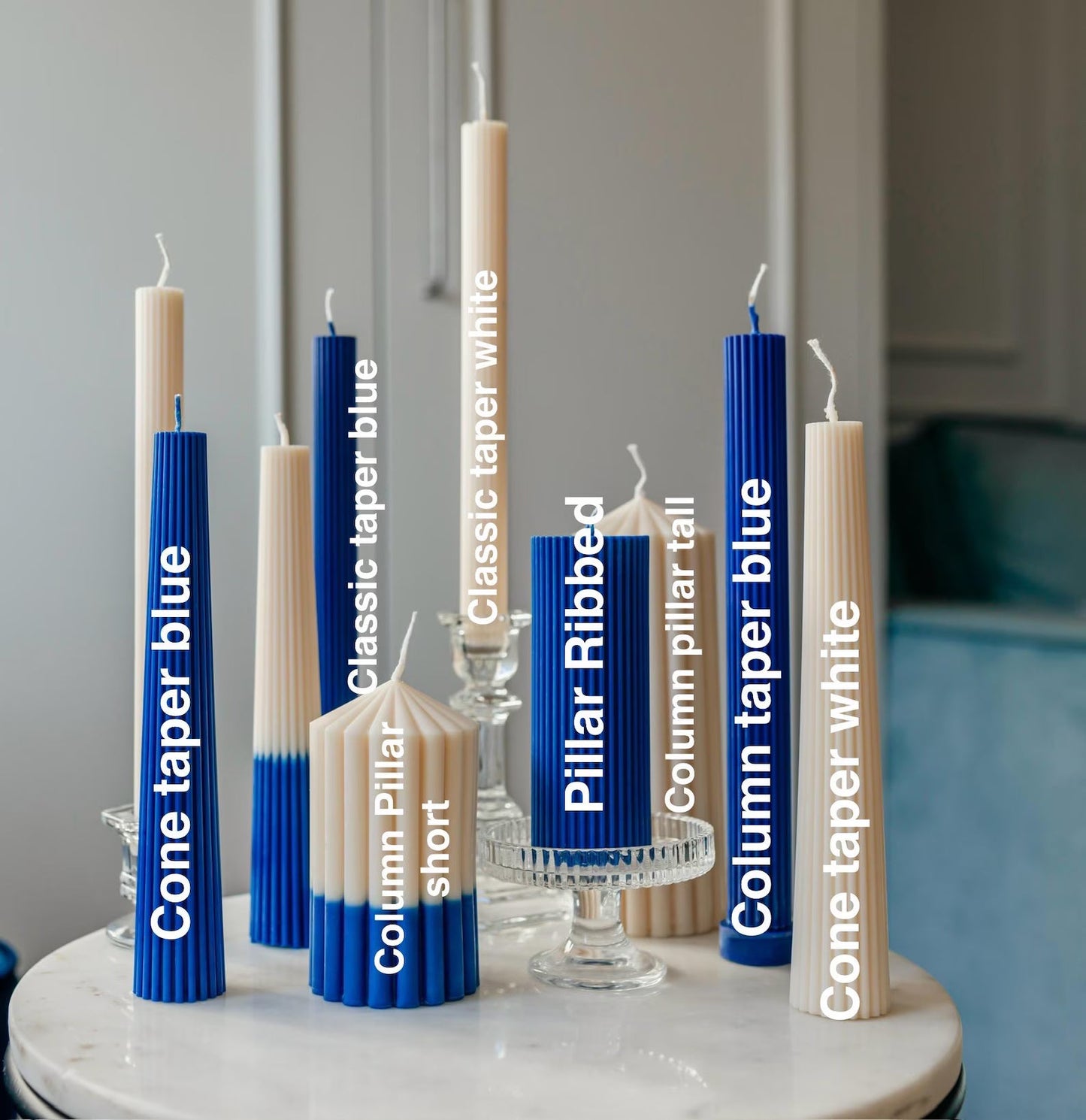 Ocean Navy Decorative Candle Set