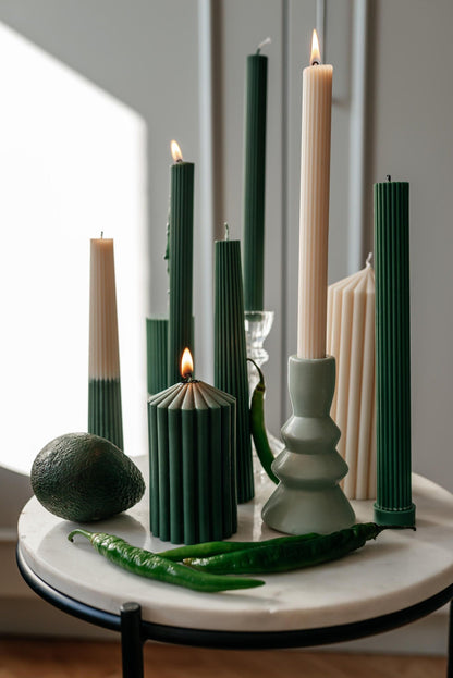 Sage Form Decorative Candle Set