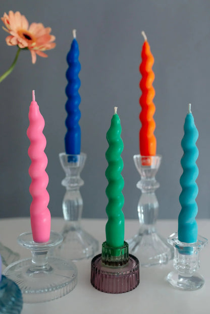 Swirl Taper Colourful Vibrant Candles
