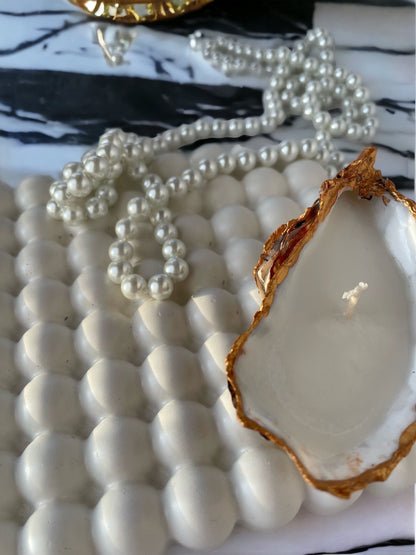 Oyster Shell Candles (Set of 3) - Natural Seashell Decor