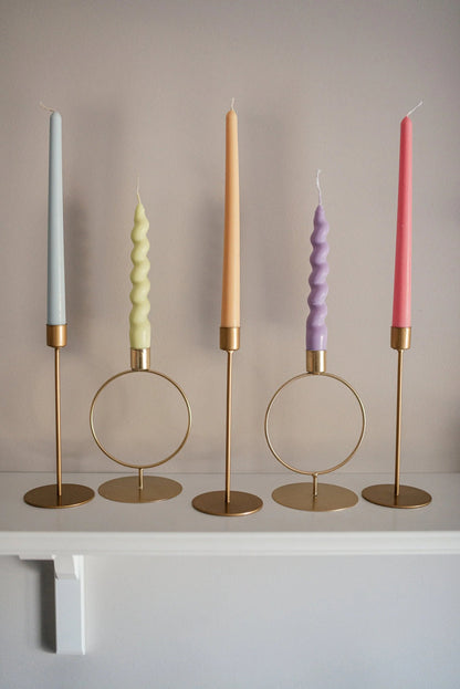Set of 5 Colourful Taper Candles