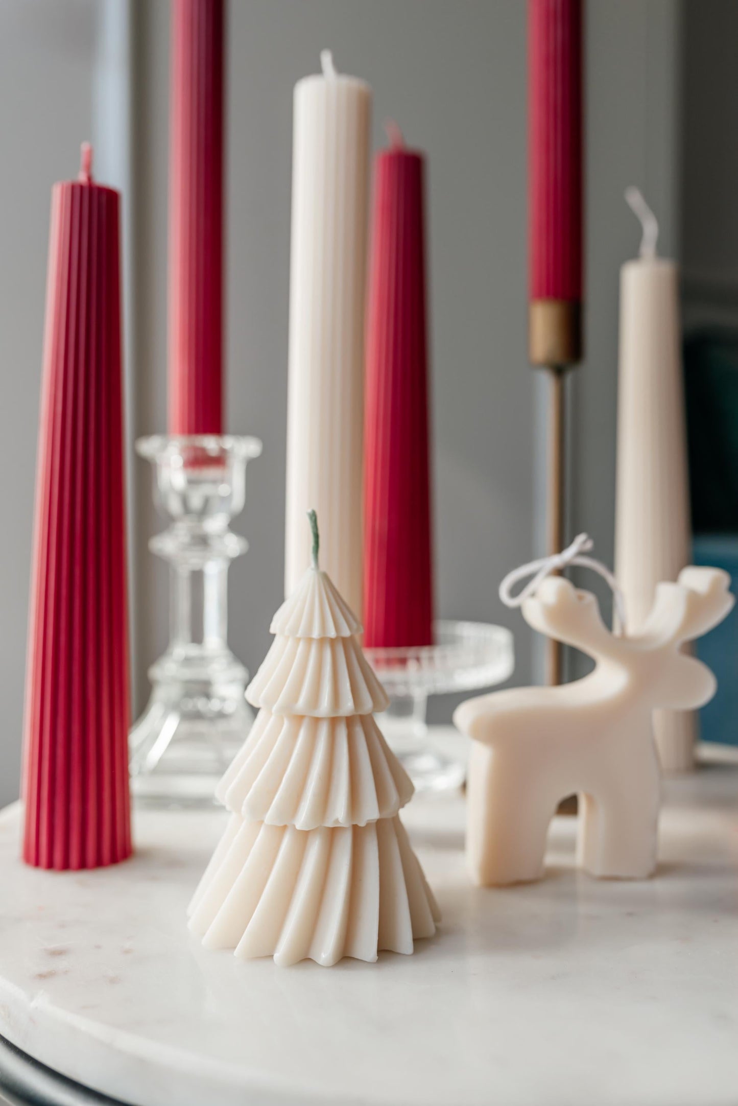 Candles in Red & White