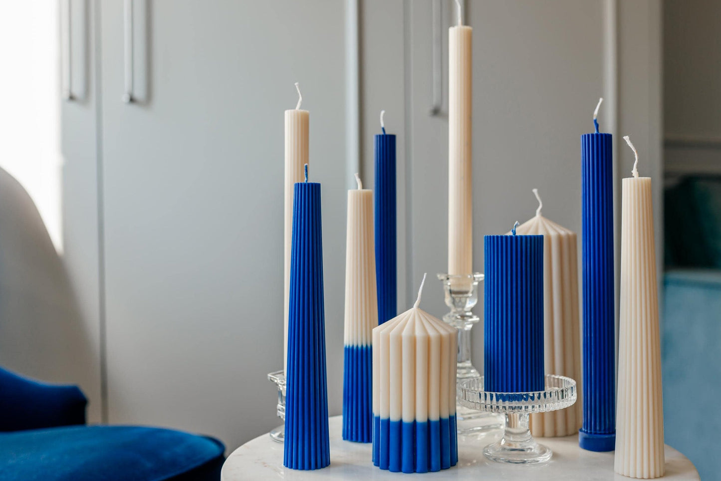 Ocean Navy Decorative Candle Set