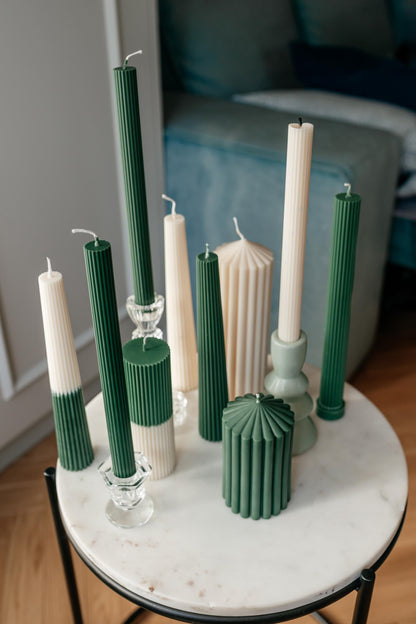 Sage Form Decorative Candle Set