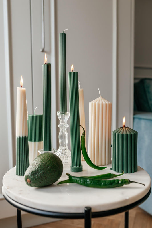 Sage Form Decorative Candle Set