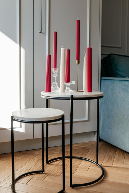 Candles in Red & White