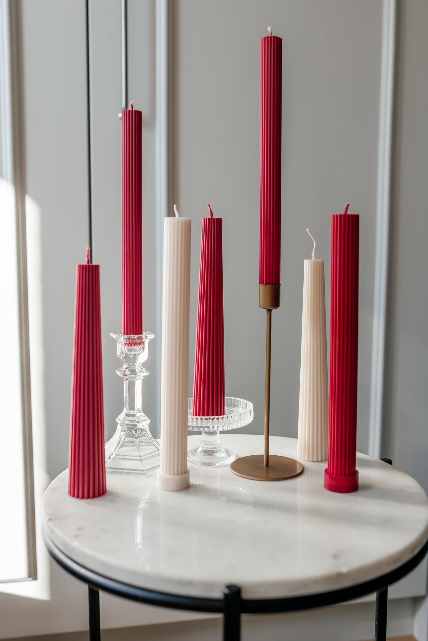 Candles in Red & White