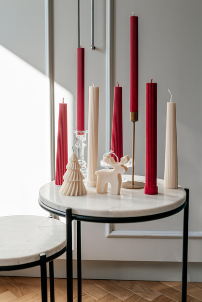Candles in Red & White