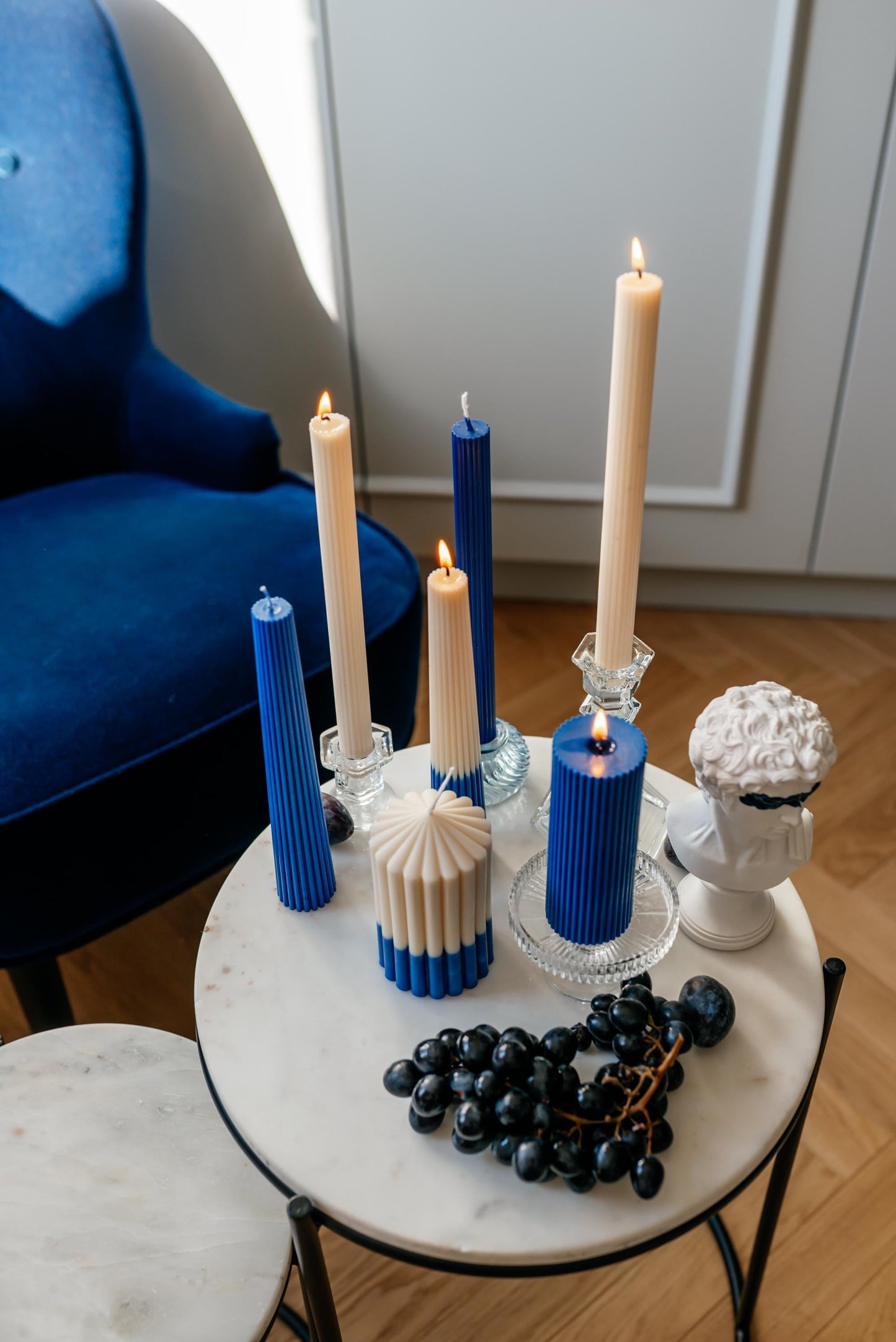 Ocean Navy Decorative Candle Set