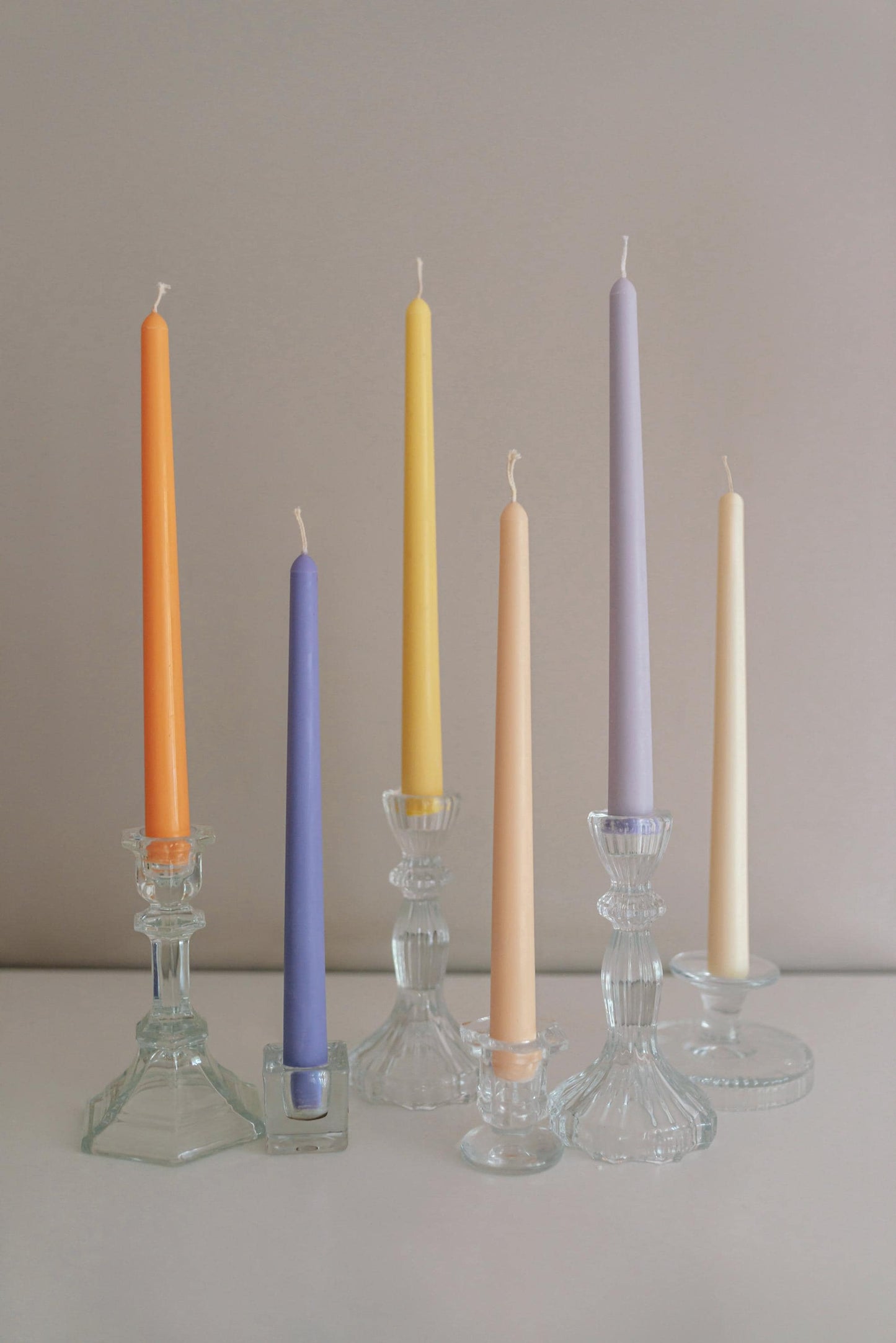 Taper Decorative Candles Lavender Colour Palette Wedding
