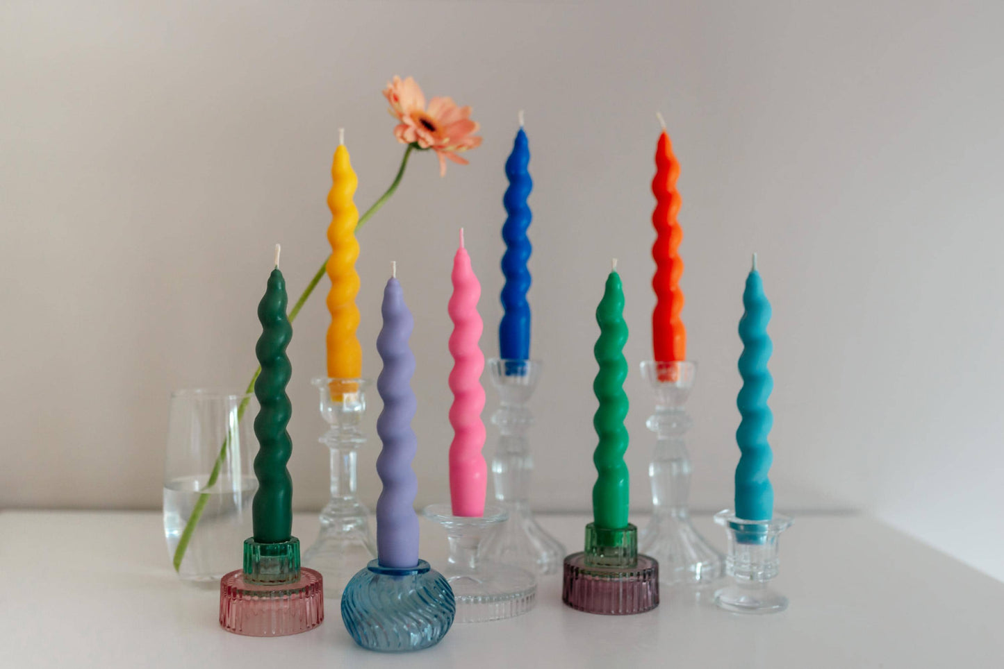 Swirl Taper Colourful Vibrant Candles