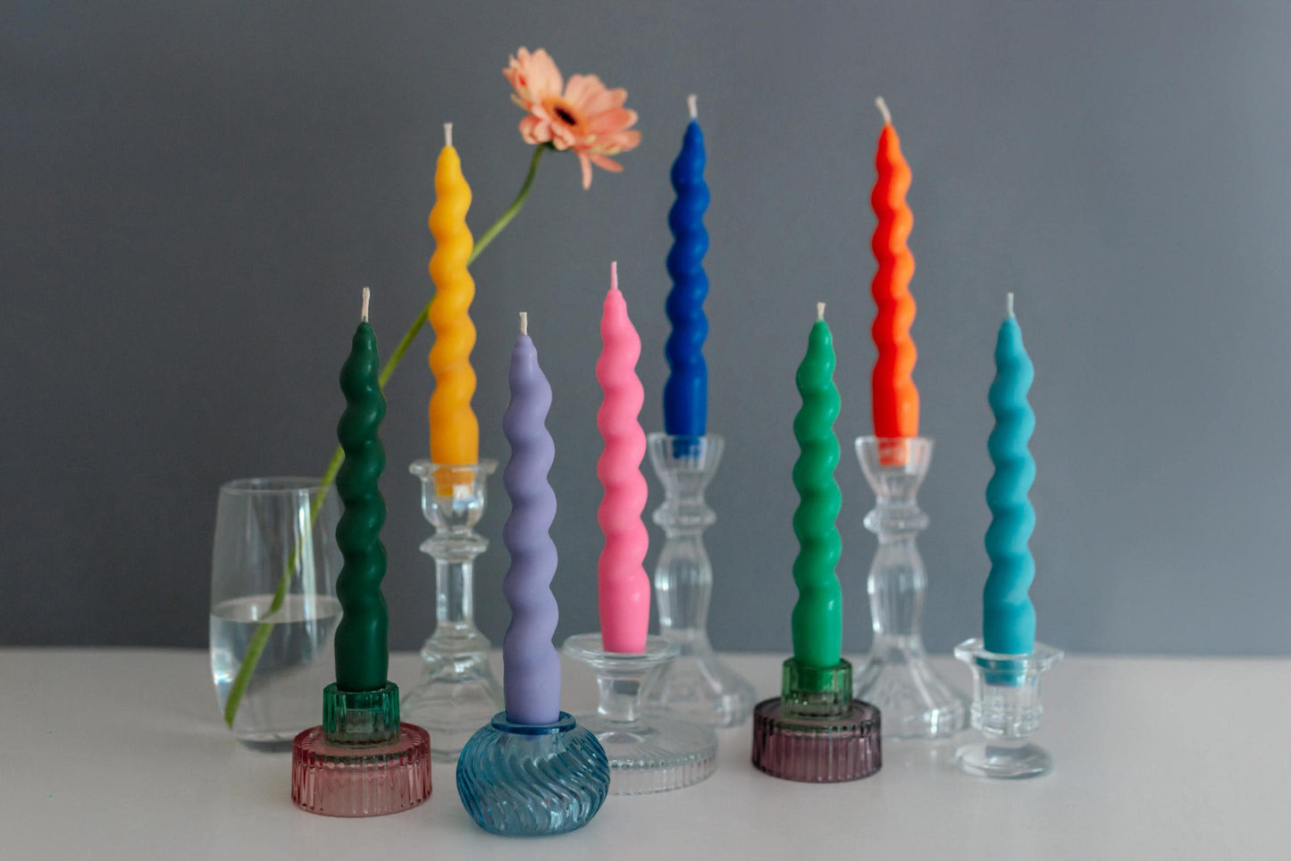 Swirl Taper Colourful Vibrant Candles