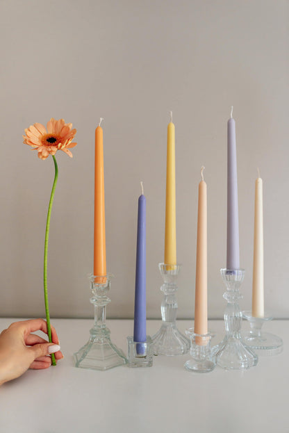 Taper Decorative Candles Lavender Colour Palette Wedding