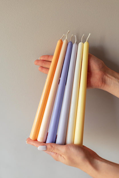 Taper Decorative Candles Lavender Colour Palette Wedding